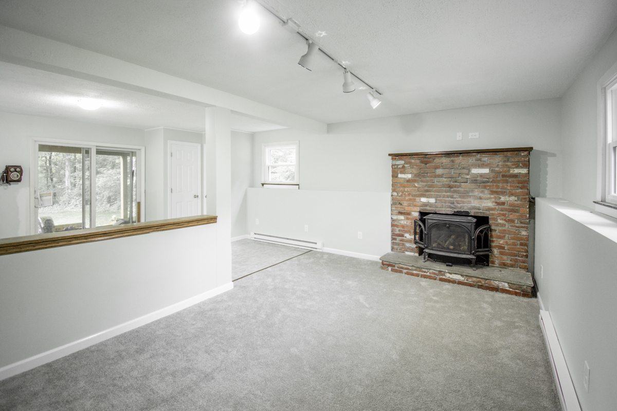 After basement remodeling at McDevitt's Residence in New Milford CT showing completed basement remodeling work
